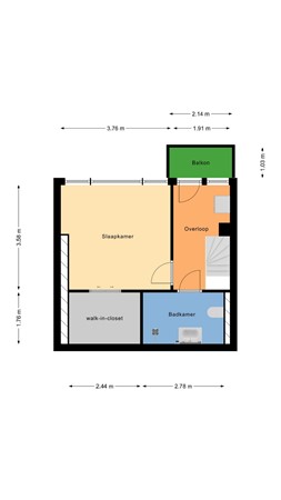 Floorplan - Schieweg 218C02, 3038 BN Rotterdam